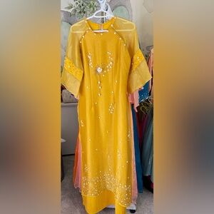Ao dai to anh kim set/bộ, Vietnamese traditional Long dress truyen thong m 2 new